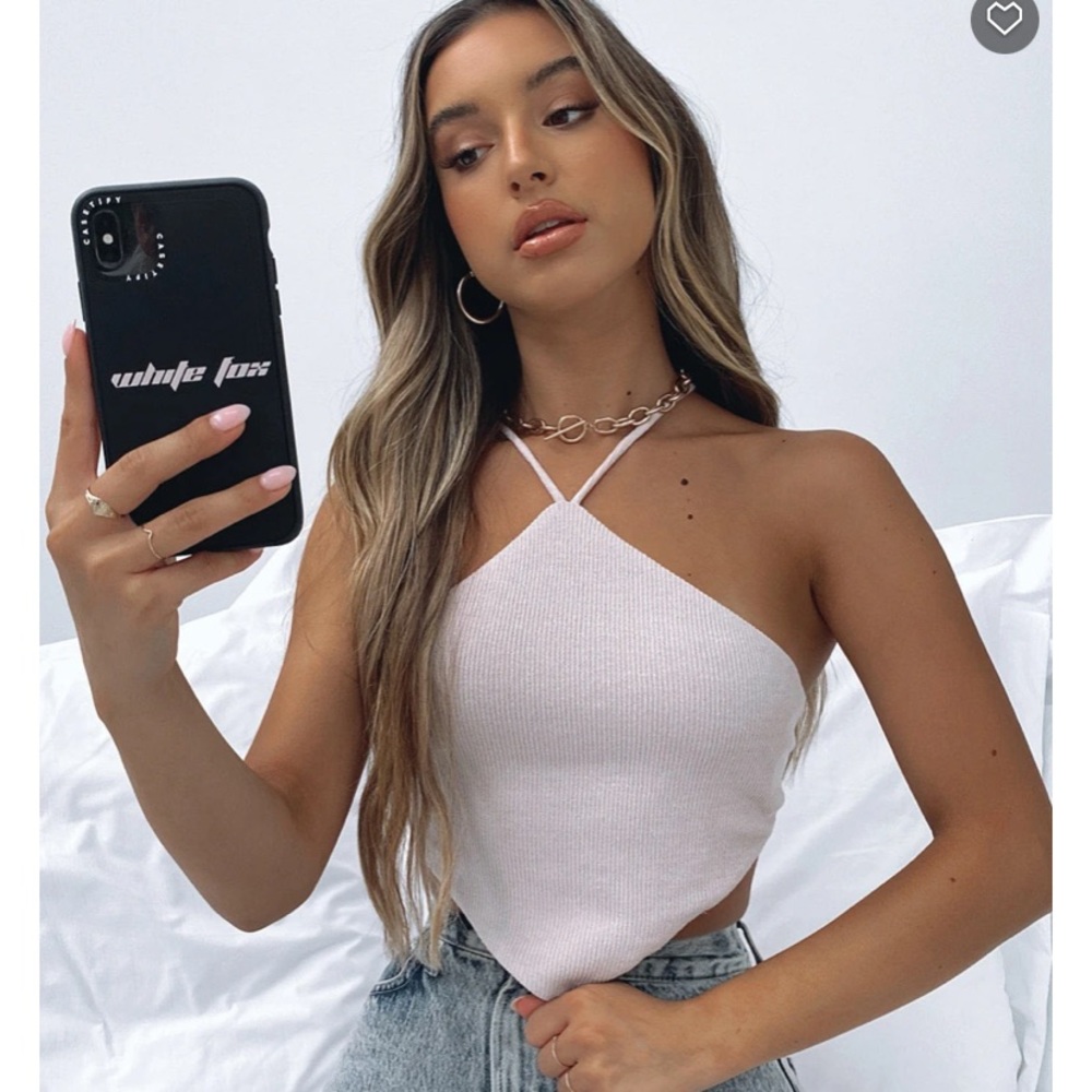 White Fox Boutique Pink Crop Top